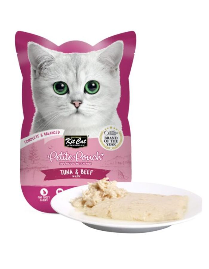 Kit Cat Petite Pouch Tuna & Beef Wet Cat Food 70g (Pack of 12)