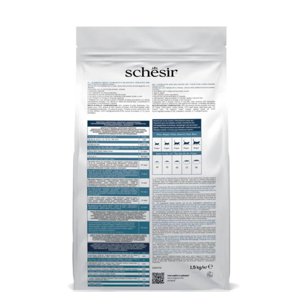 Schesir Cat Dry Food Hairball Control with Chicken 1.5kg