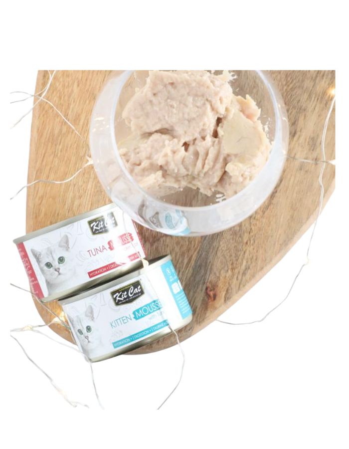 Kit Cat Tuna Mousse with Chicken Topper for Cats 80g β 1 Box (24pcs) | Nutritious Wet Cat Food