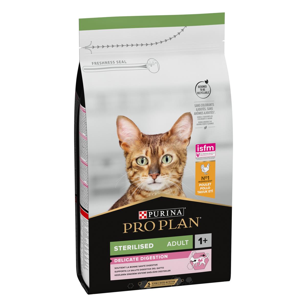 PRO PLAN STERILISED ADULT DELICATE DIGESTION DRY CAT FOOD WITH CHICKEN, 1.5 KG