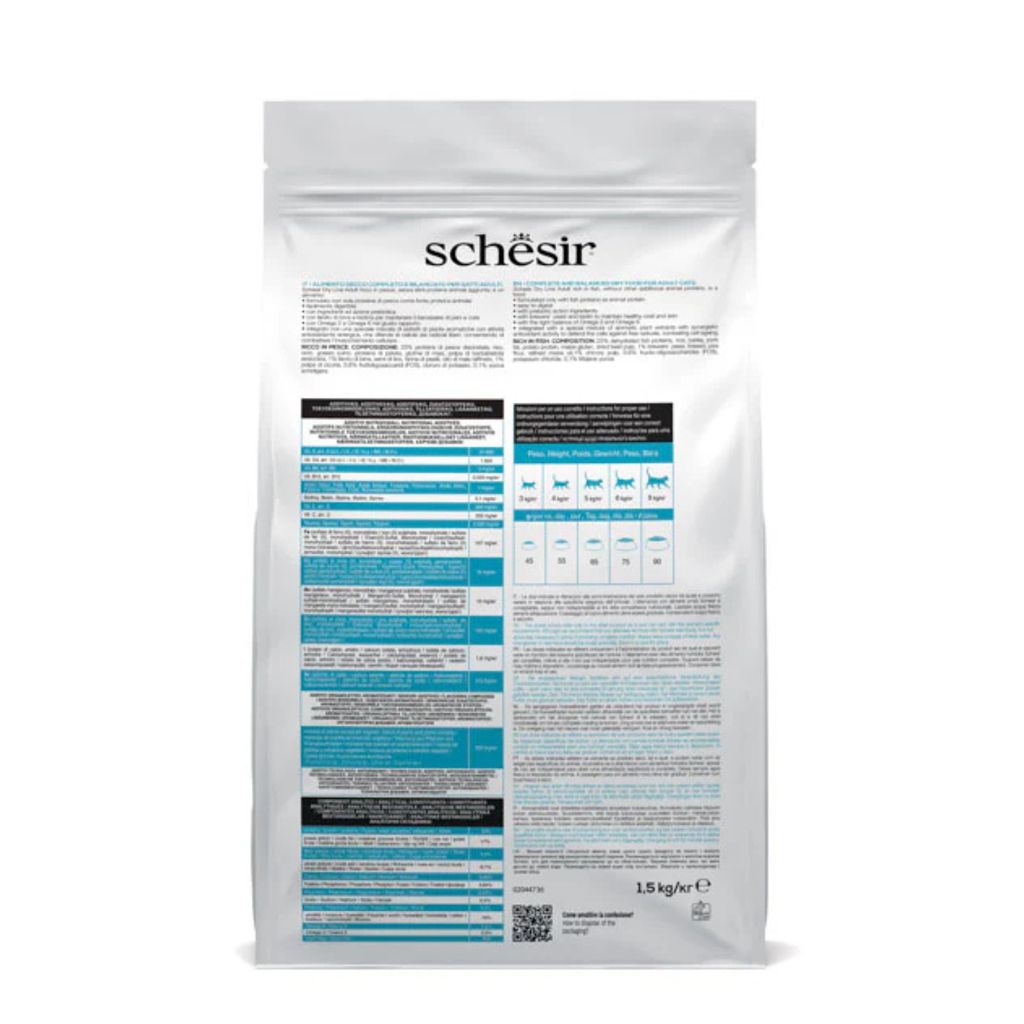 Schesir Cat Dry Food Maintenance with Fish – Adult 1.5kg