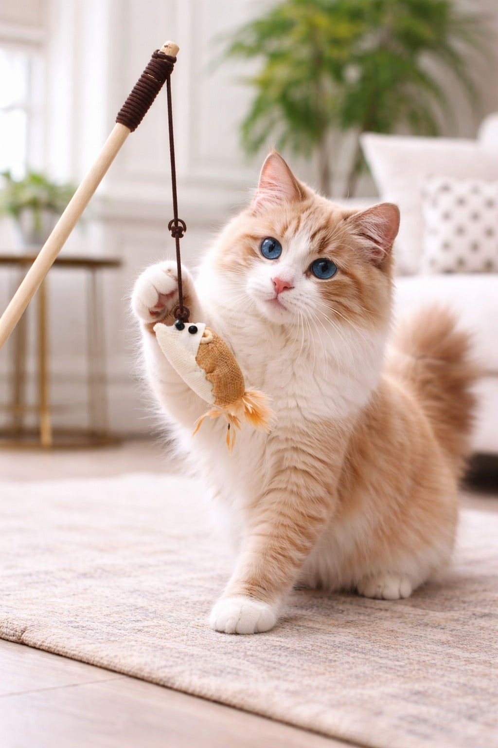 Interactive Cat Wand Set – Feathers & Fun for Active Playtime