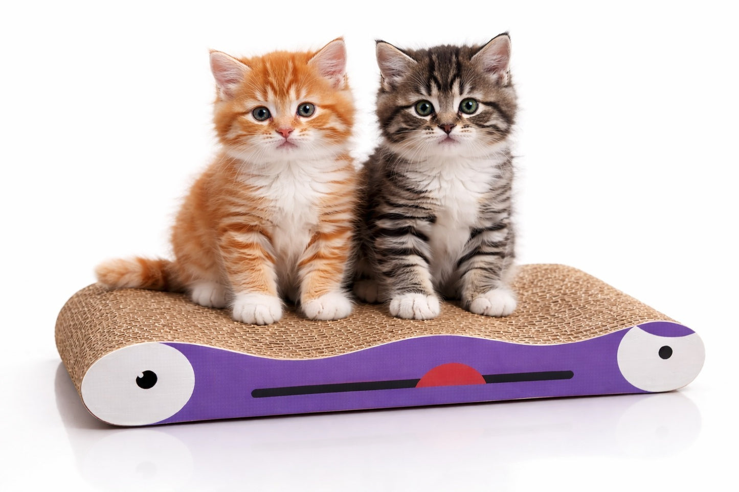 Petto Cat Scratcher 2-in-1 Board with Catnip | Purple Cardboard Scratching Pad for Cats | 43 × 23 × 6.5 cm