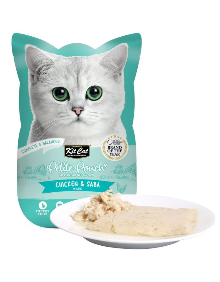 Kit Cat Petite Pouch Chicken & Saba Wet Cat Food 70g (Pack of 12)