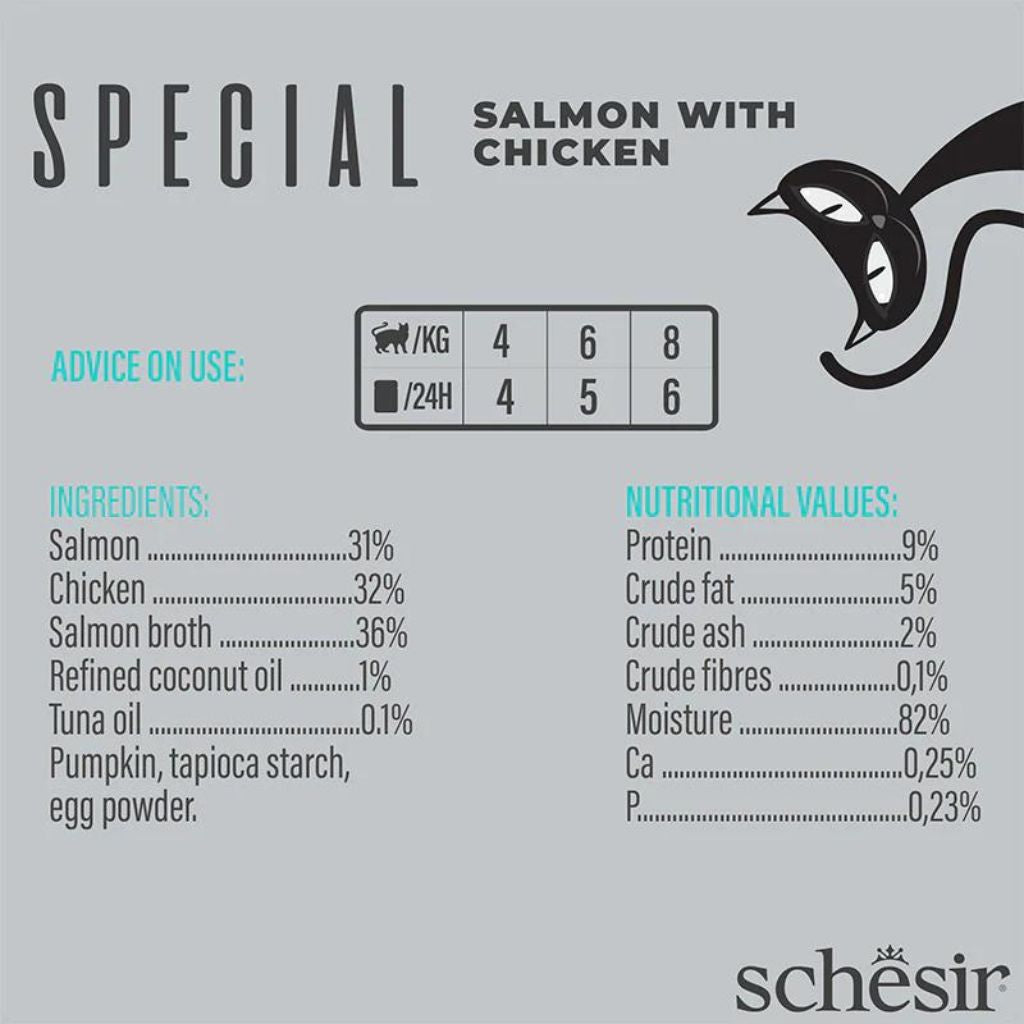 Schesir Special Mousse Cat Skin & Coat Salmon & Chicken 70g*12pc