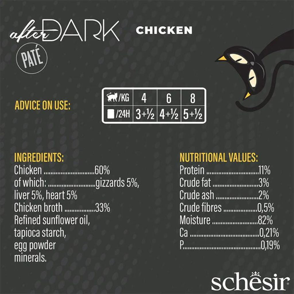 Schesir After Dark Pâté Chicken 80g – Pack of 12 for Cats