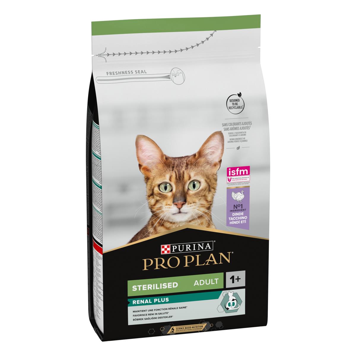 PRO PLAN STERILISED ADULT RENAL PLUS DRY CAT FOOD WITH TURKEY, 1.5 KG