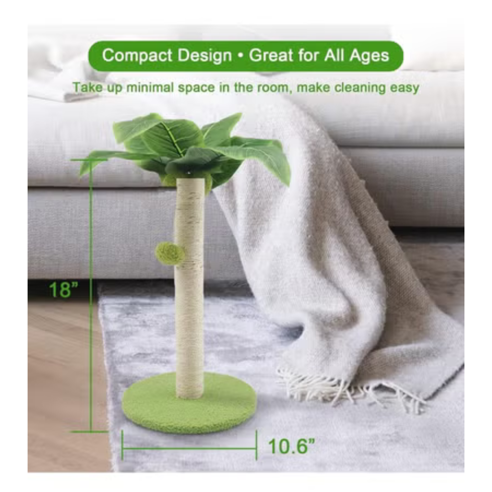 Cat Scratching Post – Coconut Palm Tree with Sisal Rope & Hanging Ball