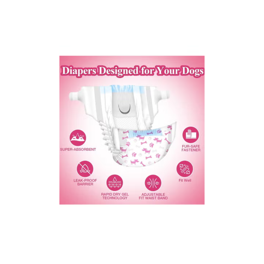 Petto Female Dog Diapers – 10pcs, Disposable & Leak-Proof