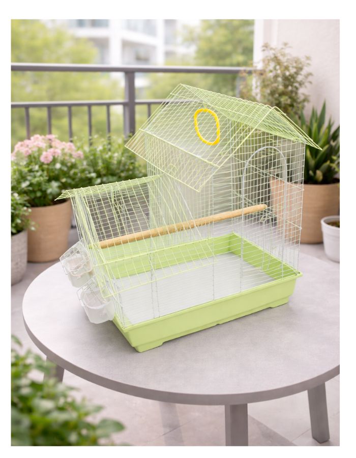 Bird Cage for Small Birds | Durable Metal Cage with Tray | 35 × 28 × 45 cm