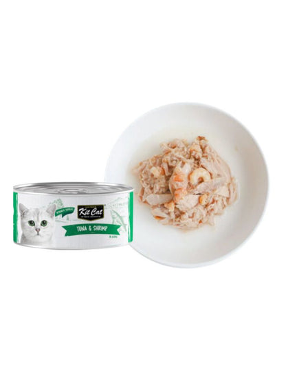 Kit Cat Deboned Tuna & Shrimp Toppers 80g – 1 Box (24pcs) | Grain-Free Wet Cat Food for All Life Stages