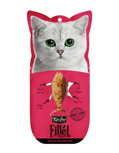 Kit Cat Fillet Fresh Tuna & Smoked Fish Cat Treats | Natural Snack for Cats