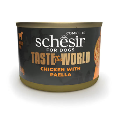 Schesir Taste The World Dog Wet Food – Chicken with Paella, 150g Can