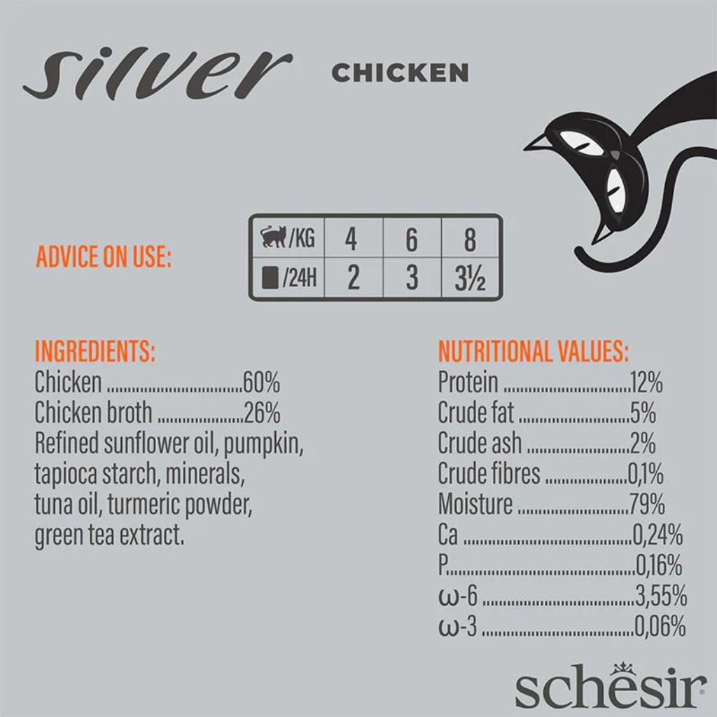 Schesir Silver Senior Cat Wholefood Chicken 70g – Pack of 12