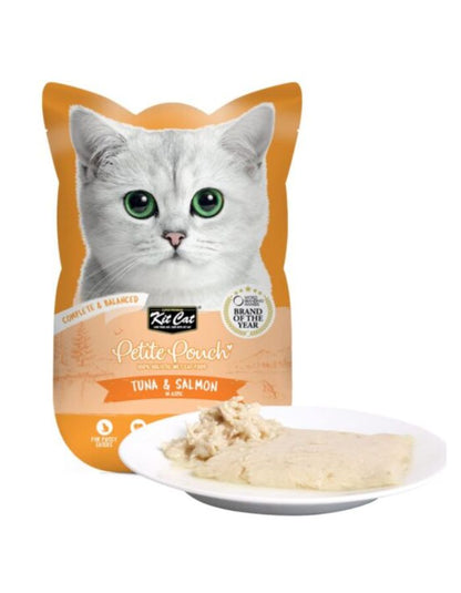 Kit Cat Petite Pouch Tuna & Salmon Wet Cat Food 70g (Pack of 12)