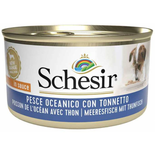 Schesir Dog Wet Food – Ocean Fish with Tuna, 85g Can, 14-Pack