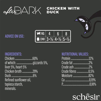 Schesir After Dark Wholefood in Broth Chicken with Duck 80g – Pack of 12