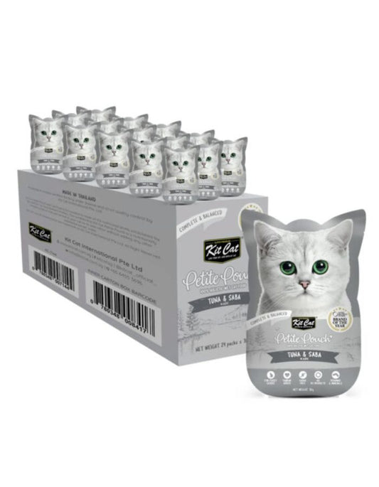 Kit Cat Petite Pouch Tuna & Saba Wet Cat Food 70g (Pack of 12)