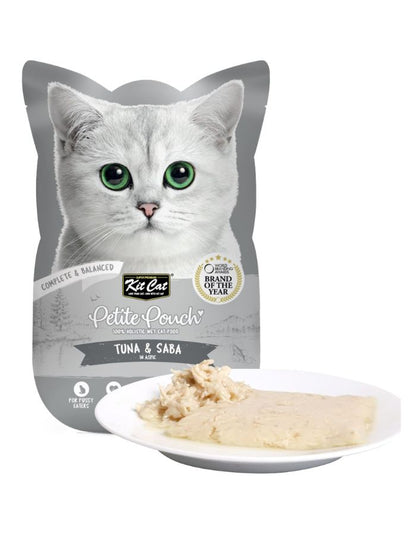 Kit Cat Petite Pouch Tuna & Saba Wet Cat Food 70g (Pack of 12)