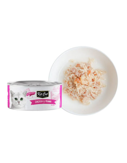 Kit Cat Chicken & Prawn 80g – 1 Box (24pcs) | Grain-Free Wet Cat Food for All Life Stages