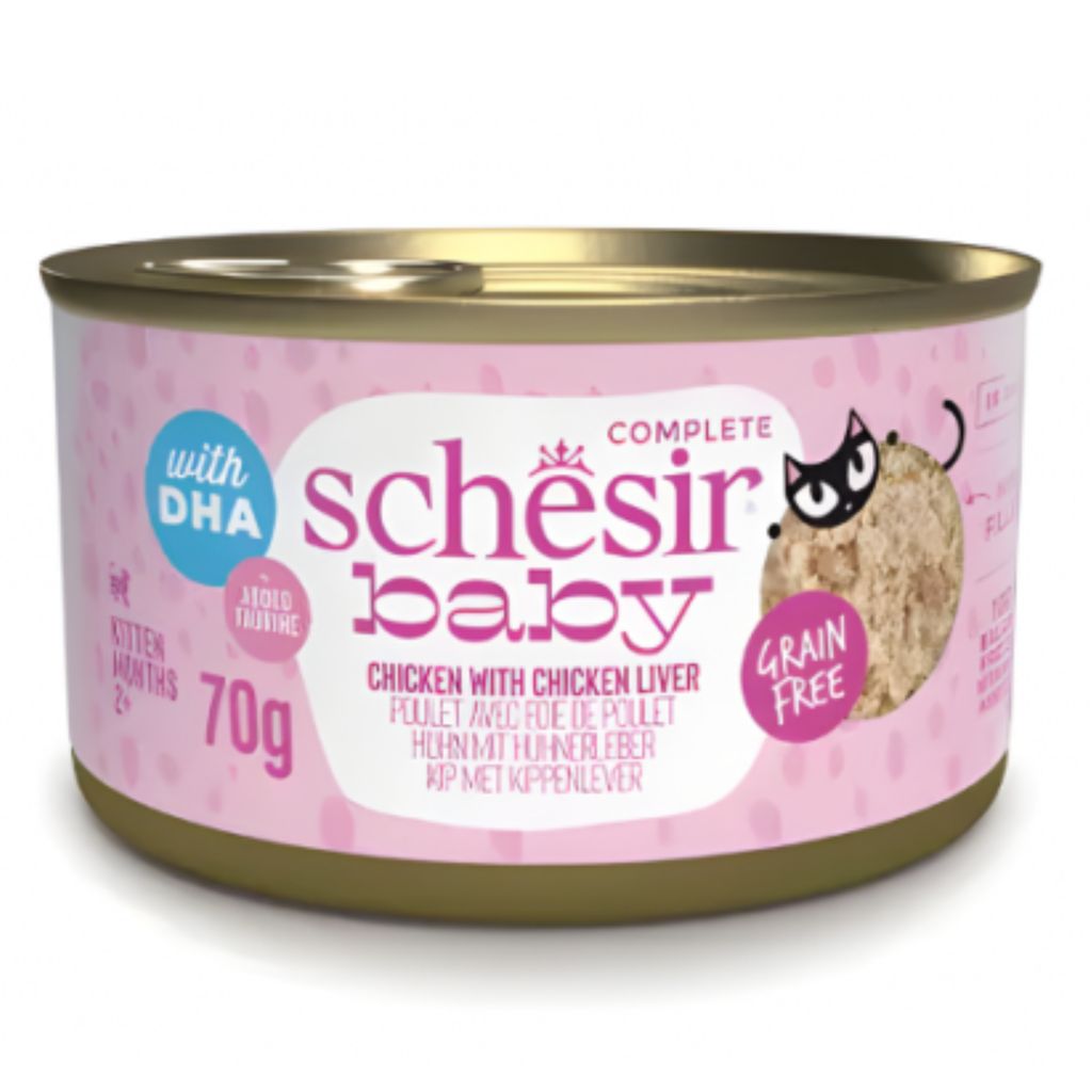 Schesir Baby Kitten Wet Food 70g x12 – Chicken & Chicken Liver