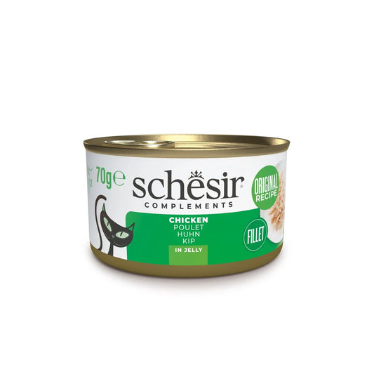 Schesir Cat Wet Food Chicken 70g – 12 Pack Cans, Complements in Jelly