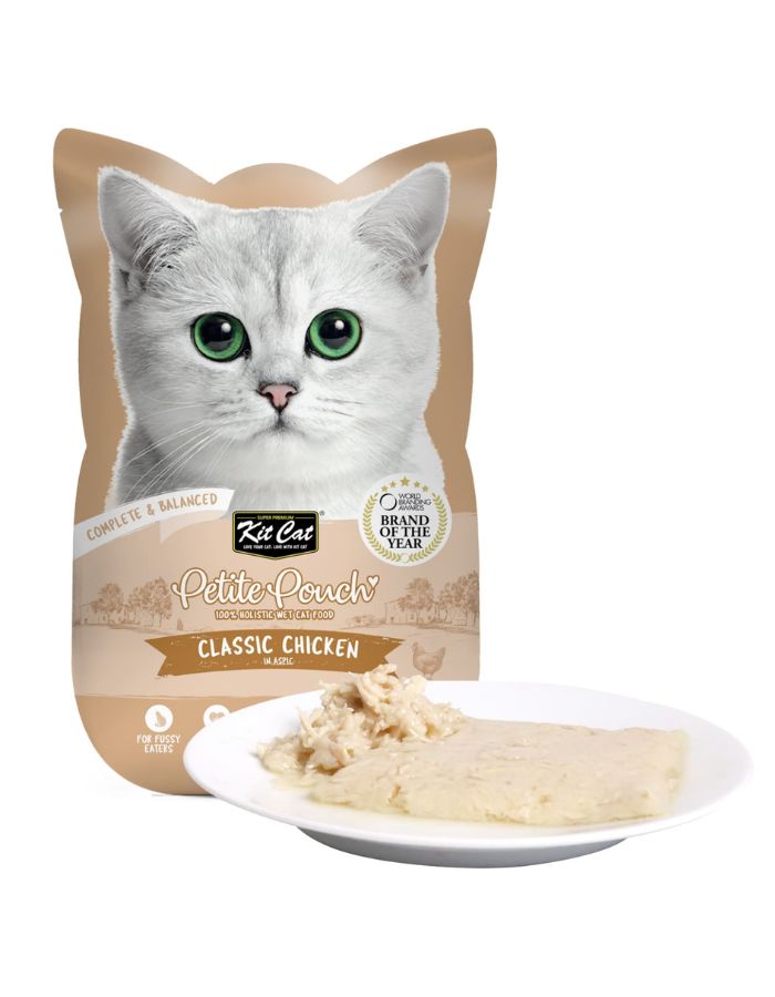 Kit Cat Petite Pouch Cat Wet Food Classic Chicken 70g (Pack of 12)