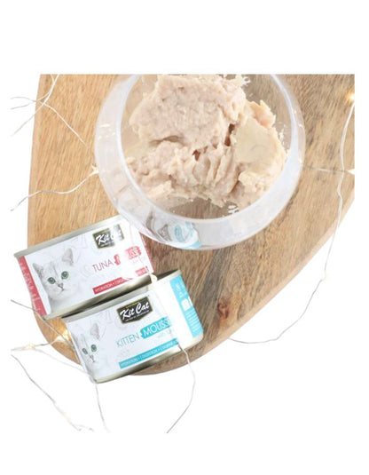 Kit Cat Tuna Mousse with Chicken Topper for Cats 80g – 1 Box (24pcs) | Nutritious Wet Cat Food