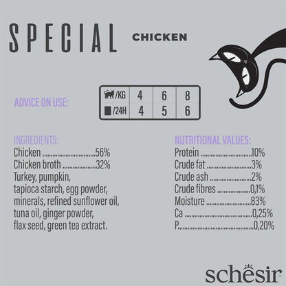 Schesir Special Mousse Light Chicken 70g – Pack of 12 Pouches for Cats
