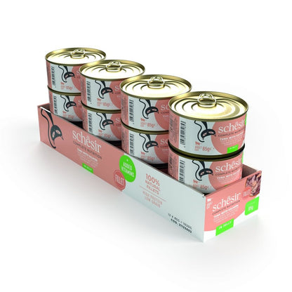 Schesir Cat Food Tuna & Salmon in Jelly 85g – 12 Pack, Balanced Nutrition