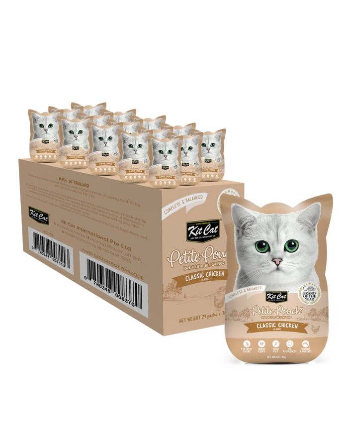 Kit Cat Petite Pouch Cat Wet Food Classic Chicken 70g (Pack of 12)