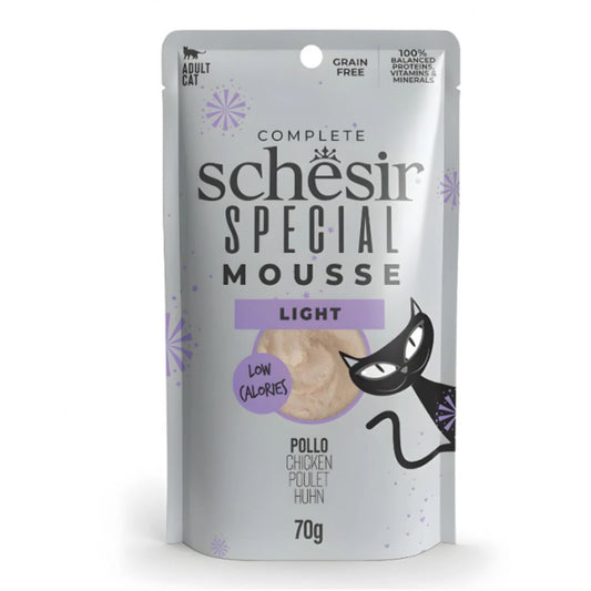Schesir Special Mousse Light Chicken 70g – Pack of 12 Pouches for Cats