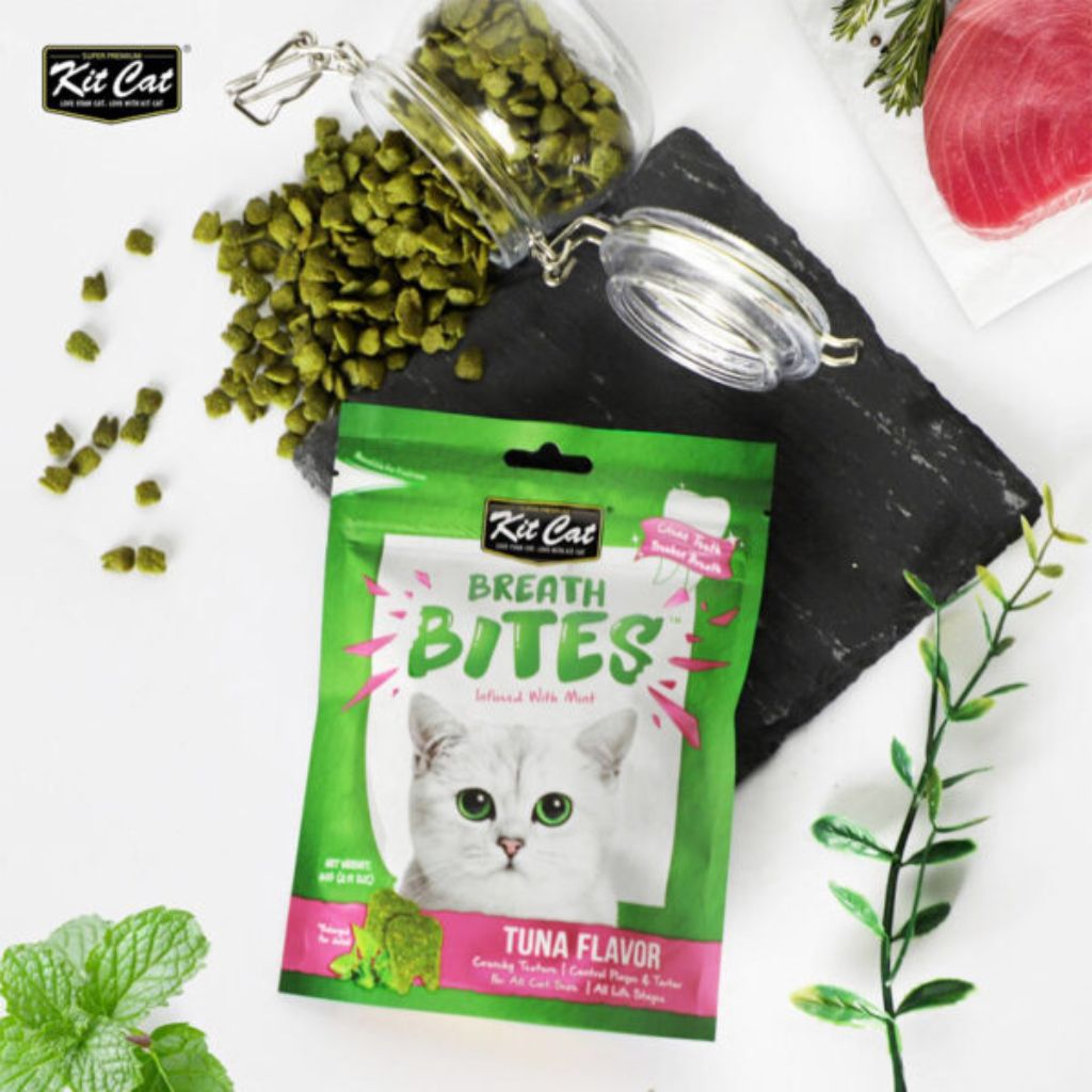 Kit Cat Breath Bites Tuna Flavor 60g – Dental Treats for Cats Fresh Breath
