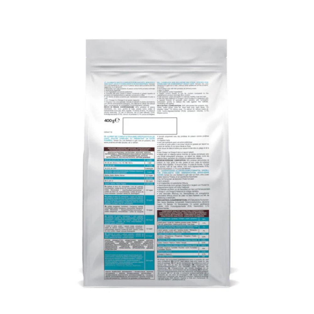 Schesir Cat Dry Food Sterilized & Light Fish 400g – Weight Control Formula for Sterilized Adult Cats