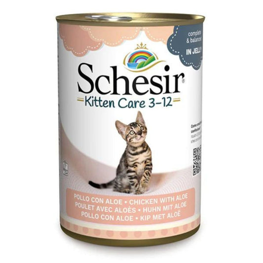 Schesir Kitten Care 3-12 Months Chicken with Aloe in Jelly 140g Can – 6 Pack