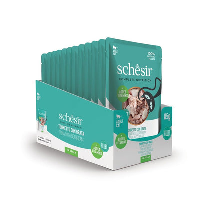 Schesir Cat Wet Food Tuna & Seabream 85g – 12 Pack Pouches, Complete & Balanced