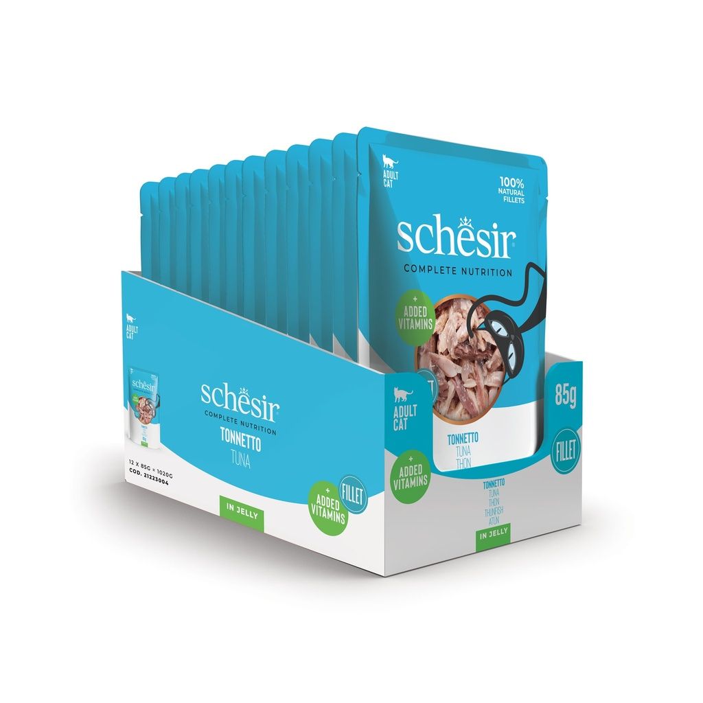 Schesir Cat Wet Food Tuna 85g – Complete & Balanced in Jelly Pouch