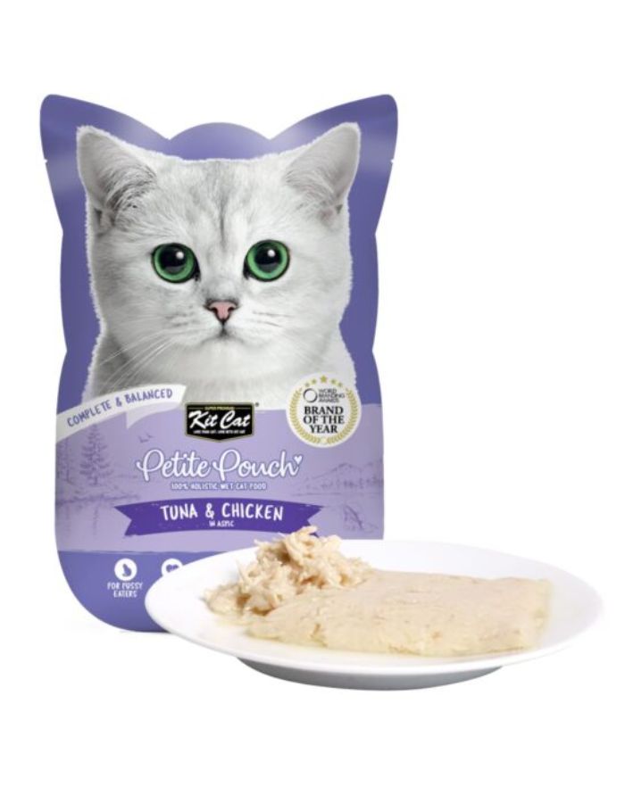 Kit Cat Petite Pouch Cat Wet Food Tuna & Chicken 70g  12PC