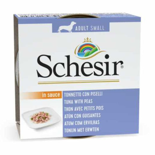 Schesir Dog Wet Food – Tuna & Peas, 85g Can, Pack of 14