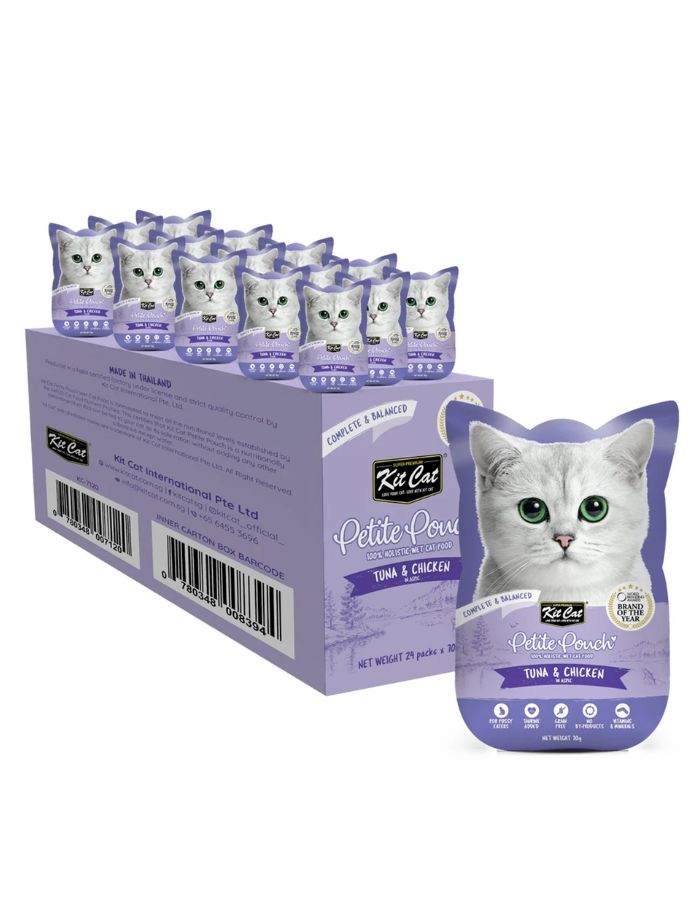 Kit Cat Petite Pouch Cat Wet Food Tuna & Chicken 70g  12PC