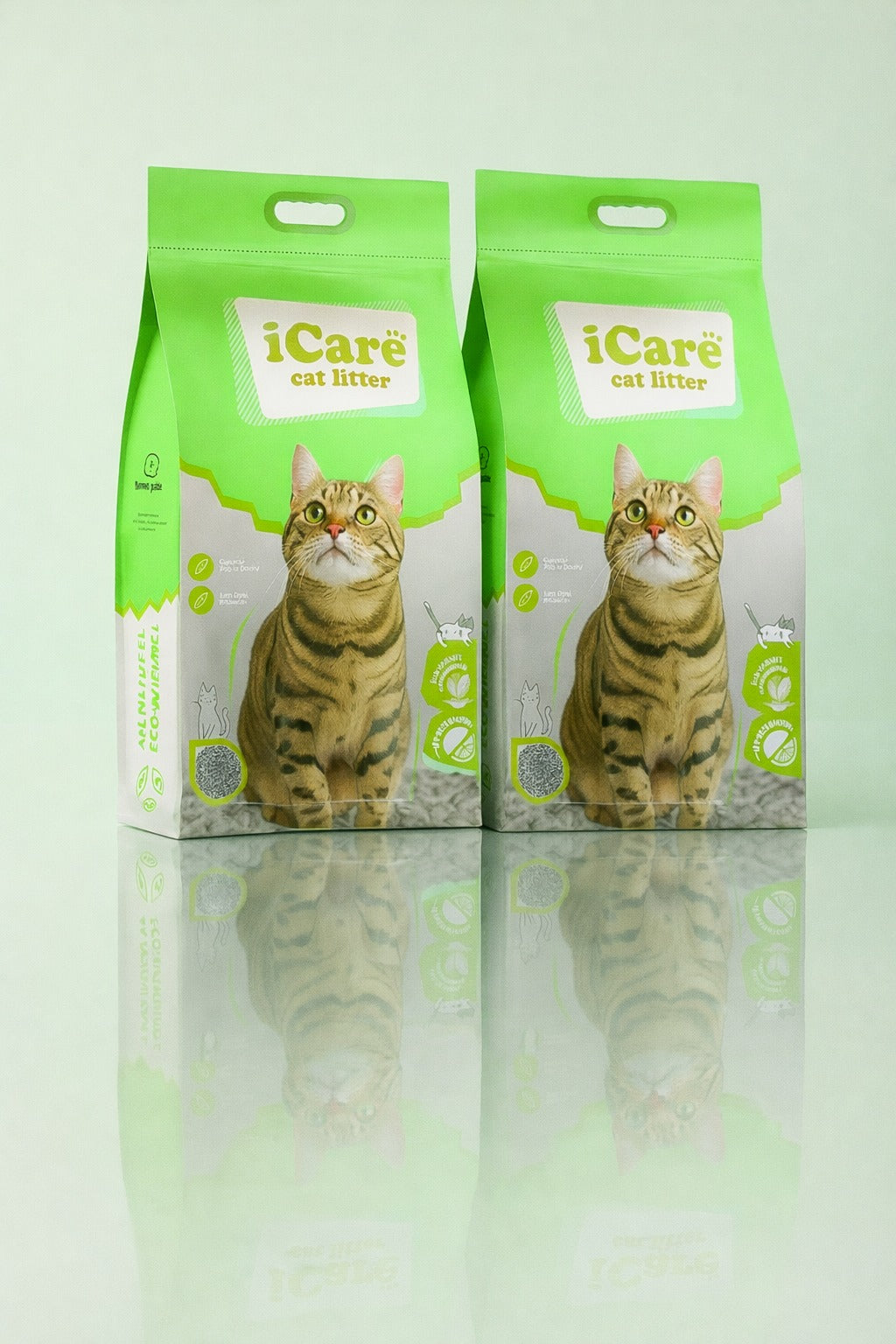 2PCs  iCare Bentonite Cat Litter – Natural, Safe & Odor-Free [ Apple ] -25L
