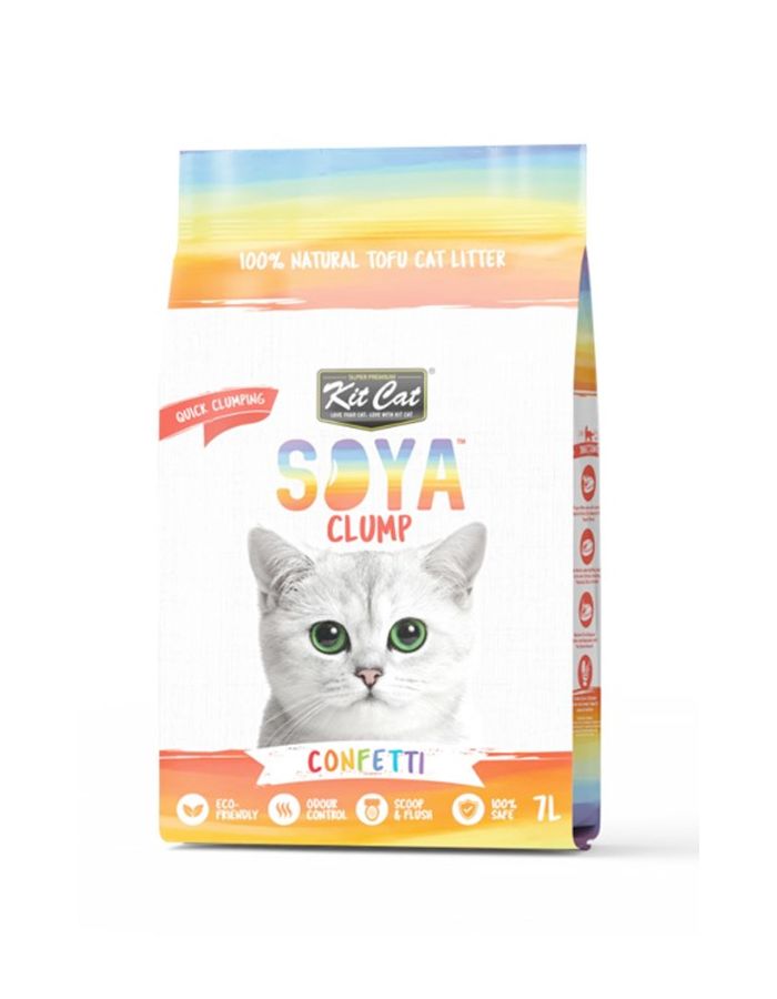 Kit Cat Soya Clump Soybean Cat Litter – Confetti 7L