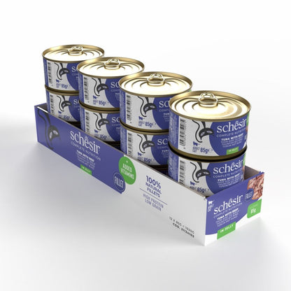 Schesir Wet Cat Food in Jelly – Tuna & Beef 85g | 12 Pack Complete Nutrition