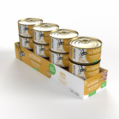Schesir Wet Cat Food in Jelly – Tuna & Chicken 85g | 12 Pack Complete Nutrition
