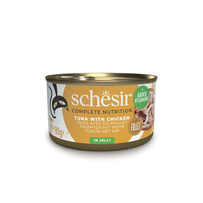 Schesir Wet Cat Food in Jelly – Tuna & Chicken 85g | 12 Pack Complete Nutrition