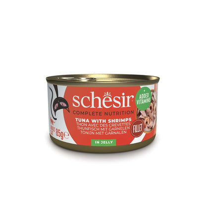 Schesir Wet Cat Food in Jelly – Tuna & Shrimp 85g | 12 Pack Complete Nutrition