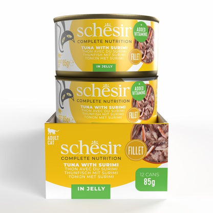 Schesir Wet Cat Food in Jelly – Tuna & Surimi 85g | 12 Pack Complete Nutrition