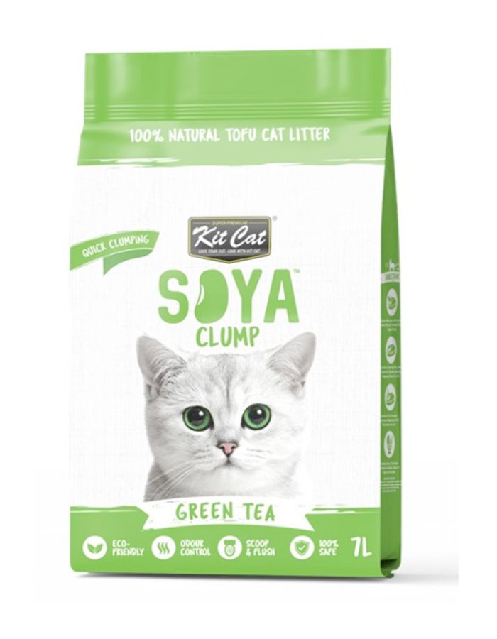 Kit Cat Soya Clump Soybean Cat Litter – Green Tea Scent 7L (Eco-Friendly)