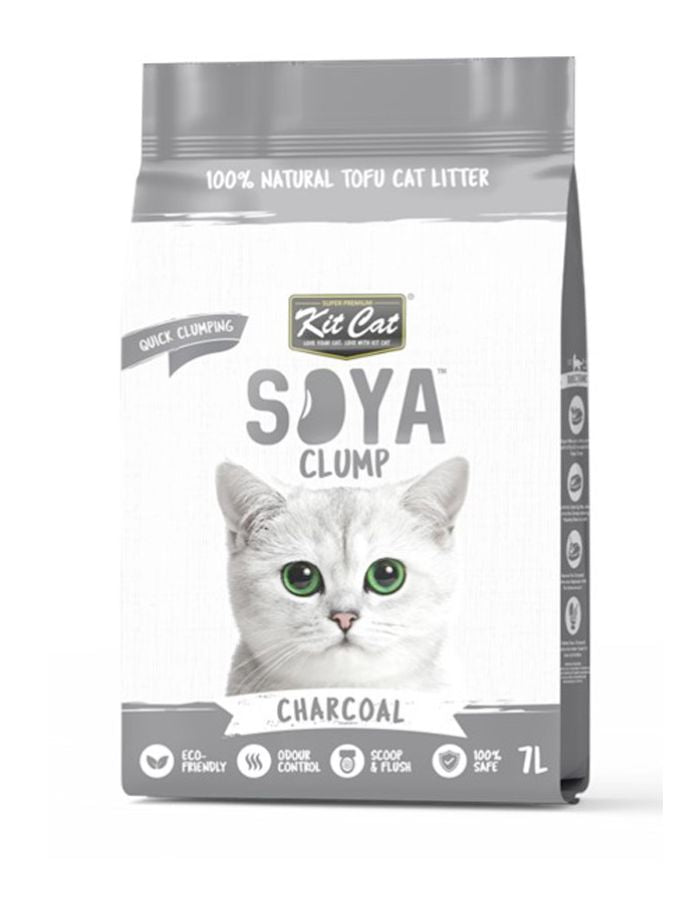 Kit Cat Soya Clump Soybean Cat Litter – Charcoal 7L (Eco-Friendly)