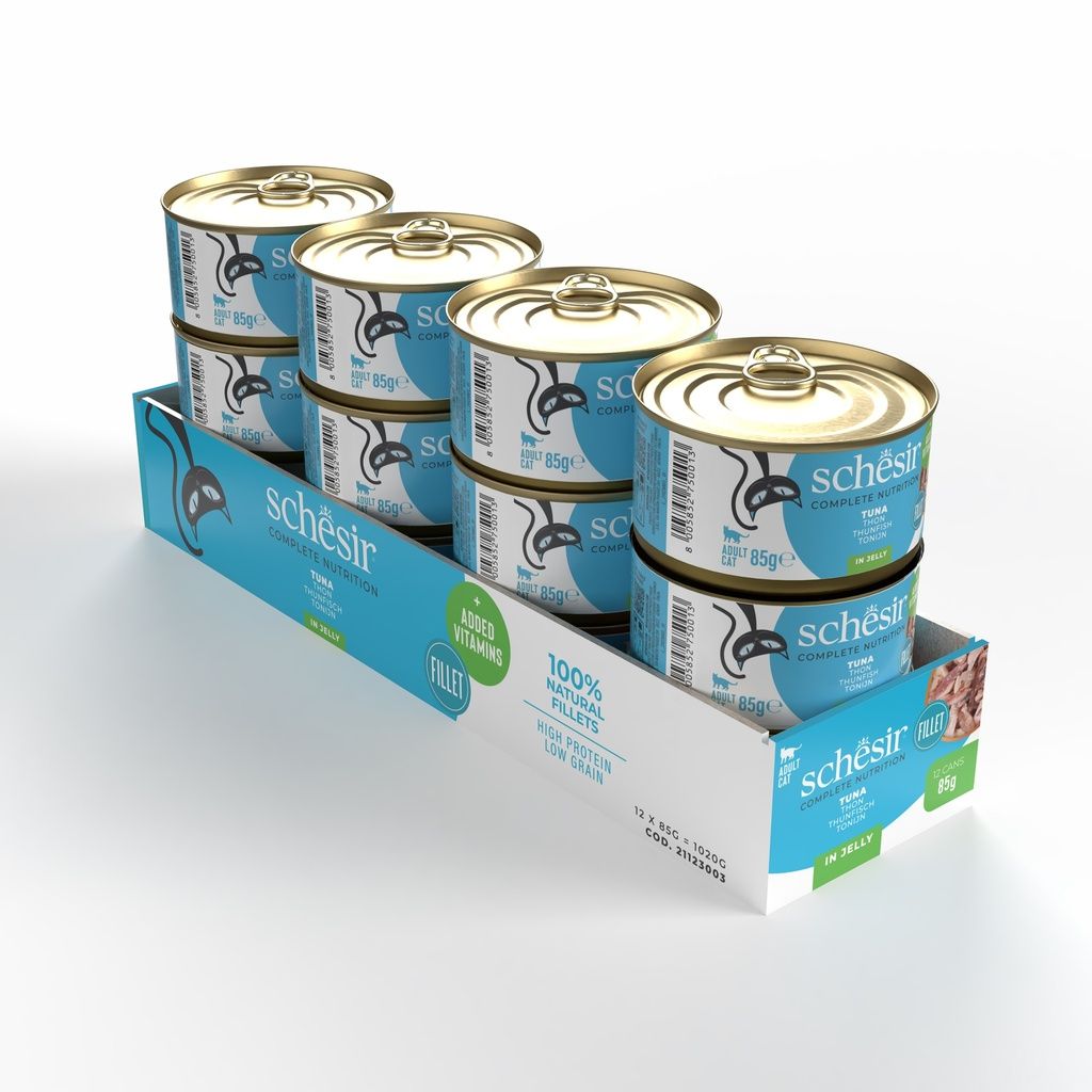 Schesir Wet Cat Food in Jelly – Tuna 85g | 12 Pack Complete Nutrition